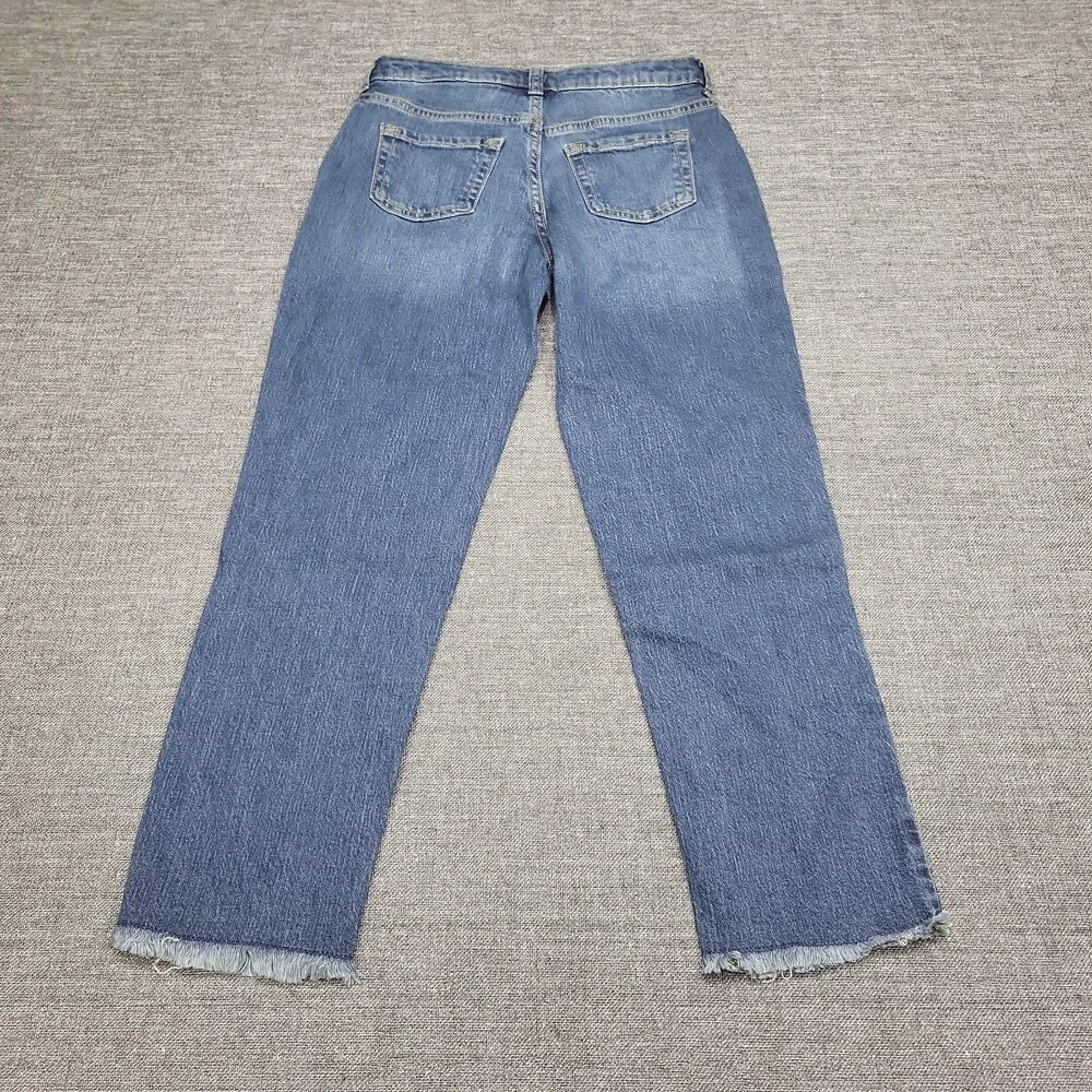 Cat & Jack Girls Ankle Straight Stretch Jeans Pockets Medium Blue Wash Size 12